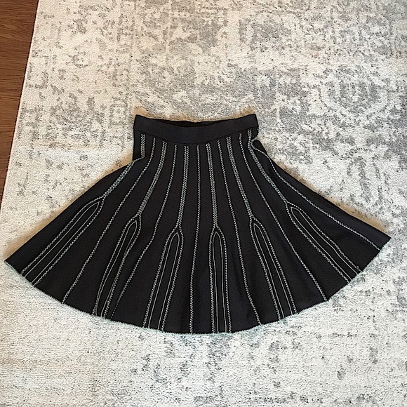 Lux Anthropologie Knit Brown/Green Fit/Flare Skirt - Picture 2 of 7